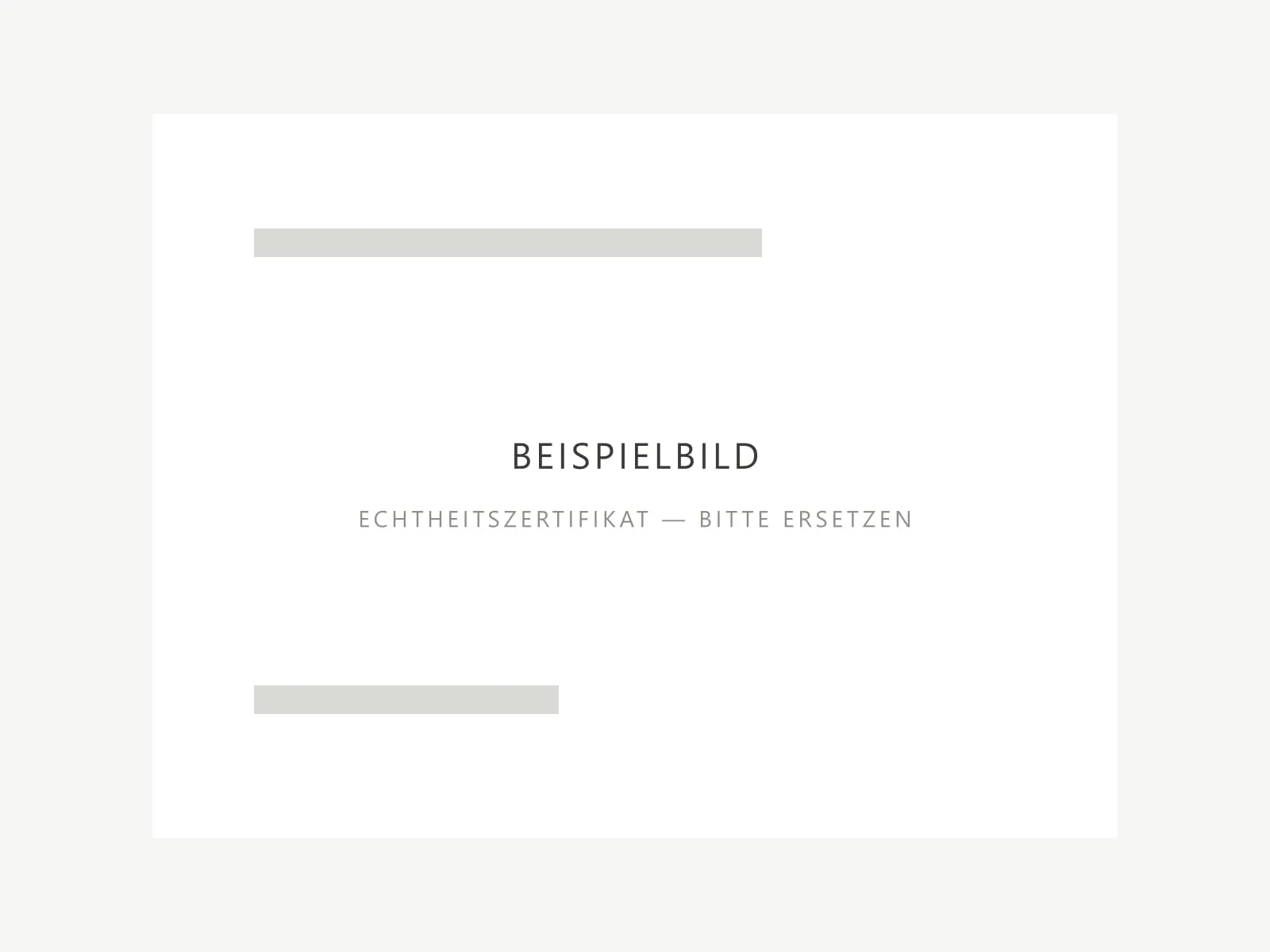 Echtheitszertifikat, das jedem Original beiliegt